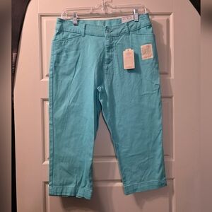 St Johns Bay Mid Rise Capri Pants - Blue Size 10